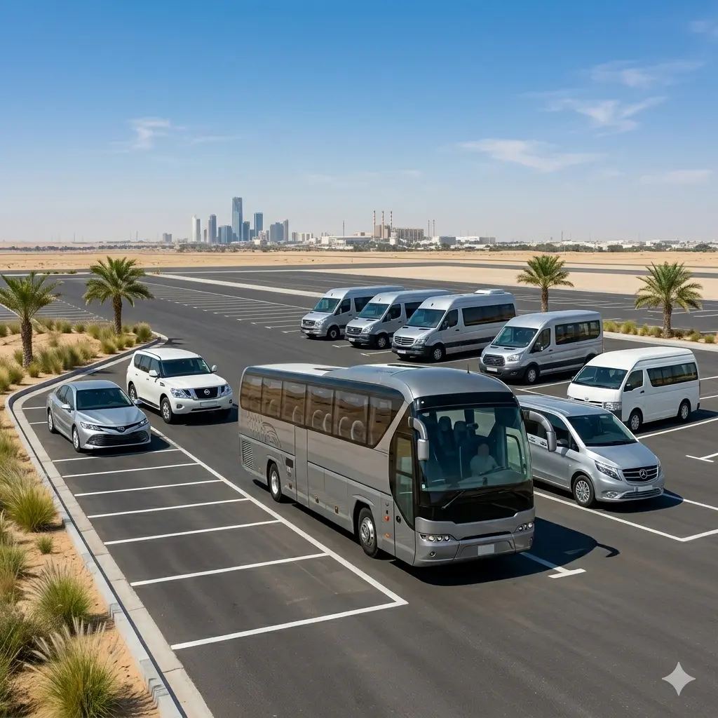 Vehicle leasing services in Saudi Arabia including buses vans and cars