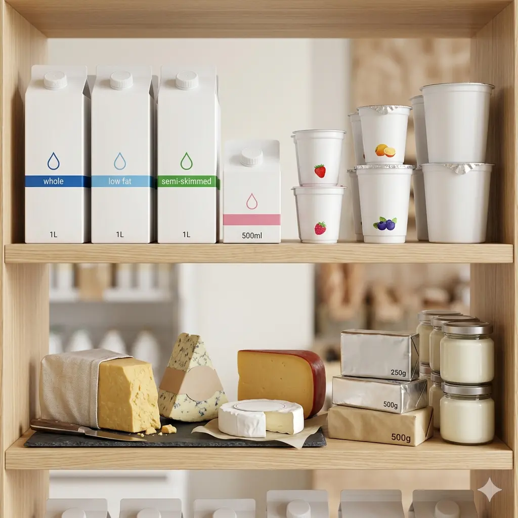 Import export services in Saudi Arabia for premium dairy products including milk, cheese, and related food items.