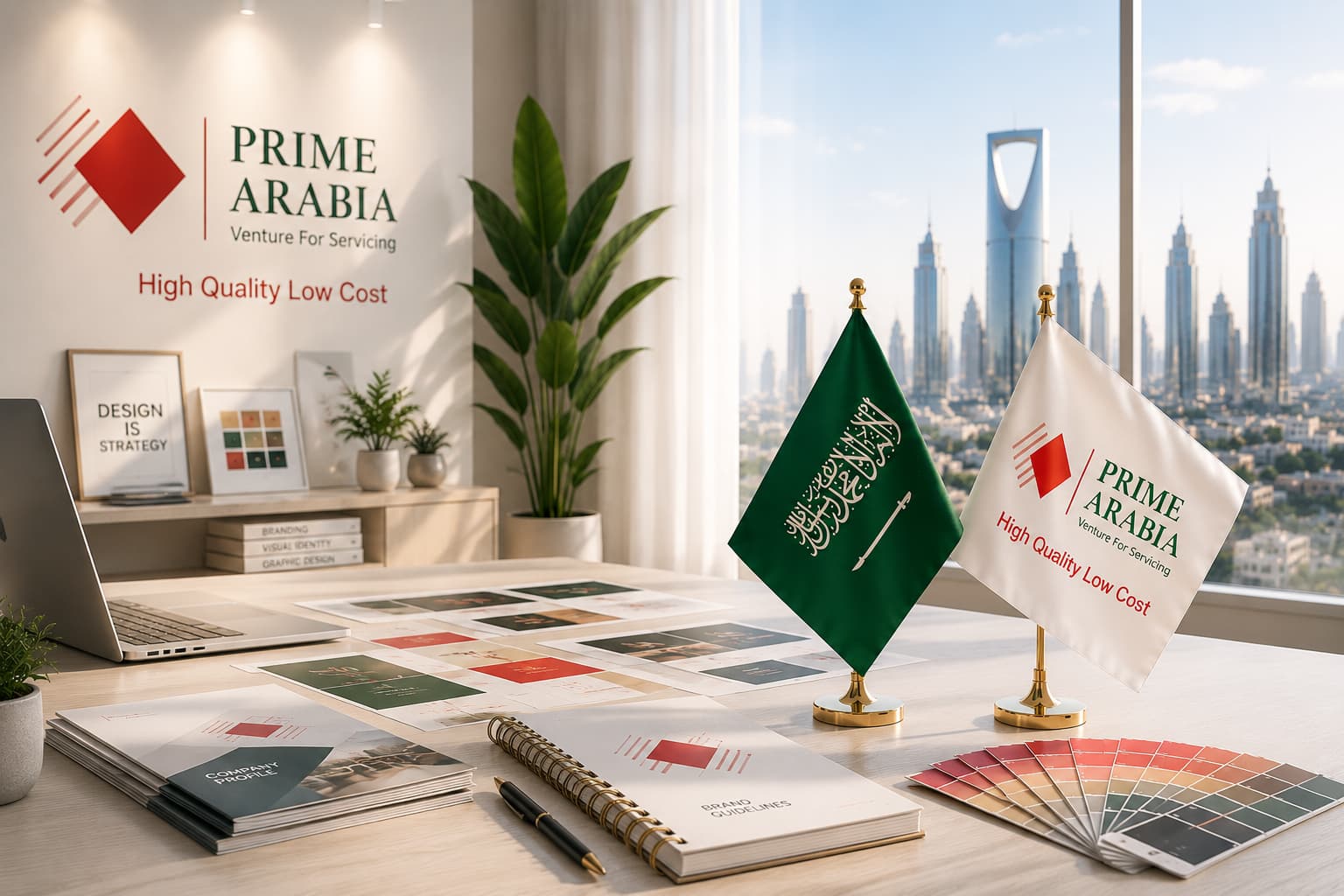 Corporate graphic designing and branding services by Prime Arabia